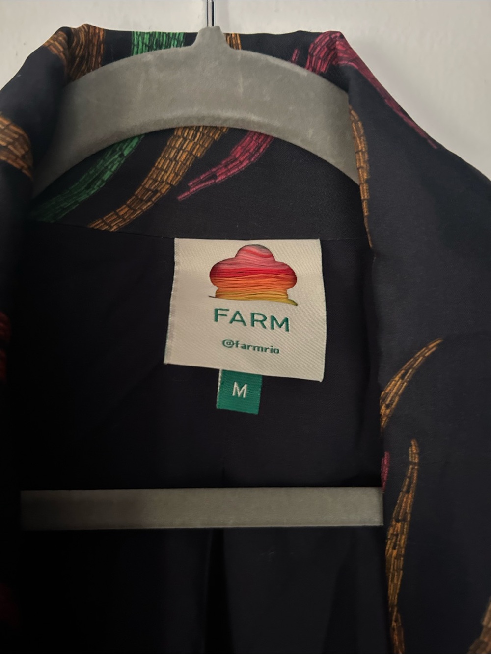 FARM Rio Shinny Blazer with Multicolor Leaf Print M - Picture 4 of 4